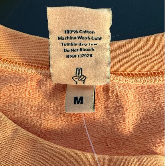 NWT OnlyNY Light Orange Oversized Pullover Cotton Sweatshirt Size M - Picture 5 of 8